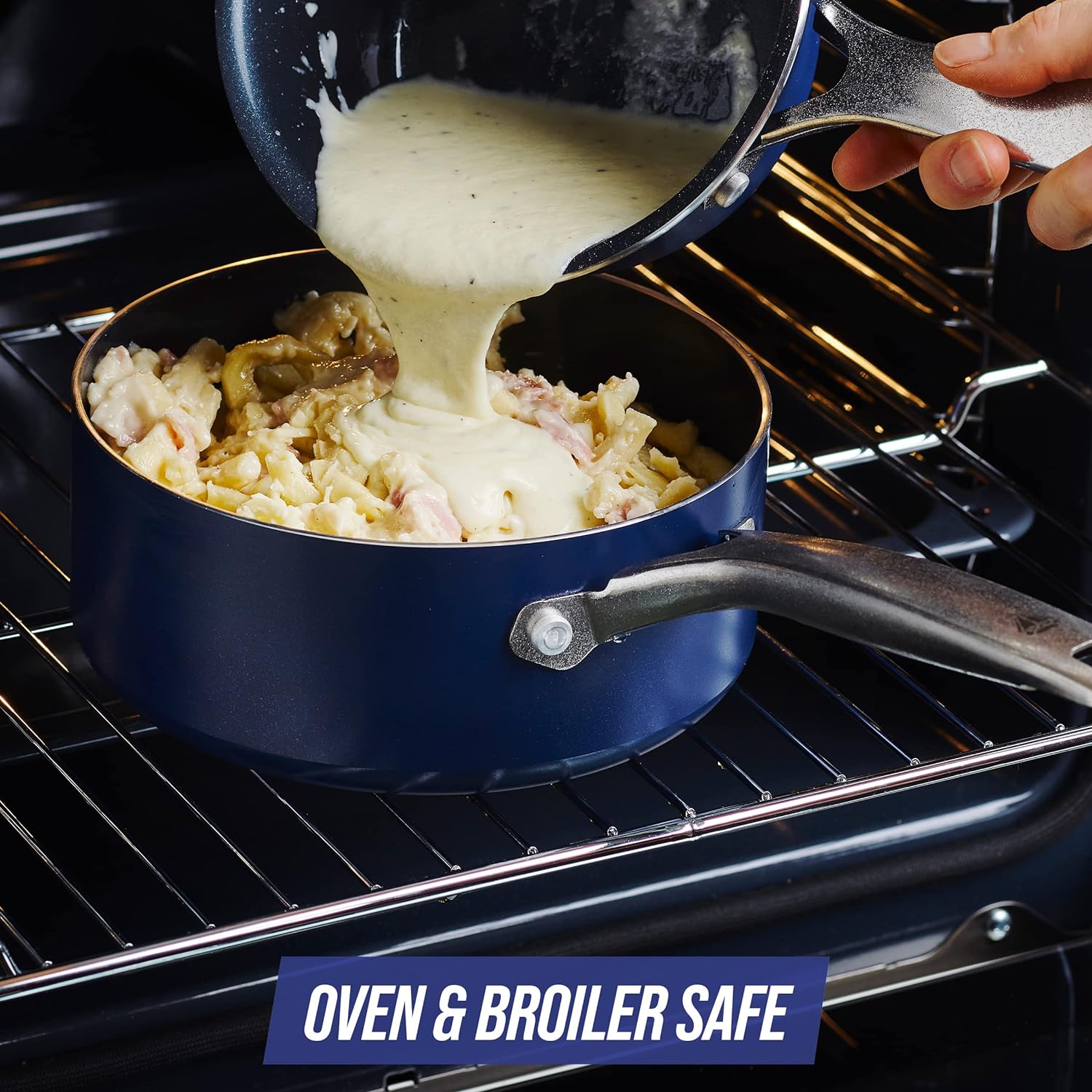Cookware, Diamond Infused Ceramic Nonstick, Saucepan with Lid, Nonstick Cookware, Nonstick Pot -2QT Cookware, Diamond Infused Ceramic Nonstick, Saucepan with Lid, Nonstick Cookware, Nonstick Pot -2QT